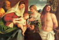 Piombo, Sebastiano del - The Holy Family with Saints Catherine and Sebastian and a Donor